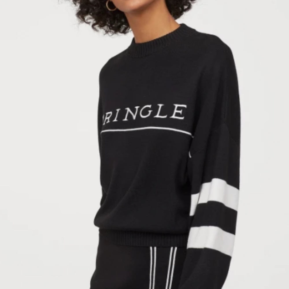 H&M x Pringle of Scotland Knit Sweater Blokettecore Black white S oversized